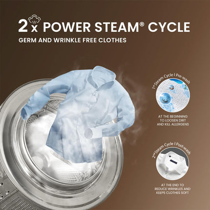 IFB 9 Kg 5 Star, DeepClean® Technology, AI Powered, WiFi, Fully Automatic Front Load Washing Machine (EXECUTIVE MXN 9014K CMS, PowerSteam®, 9 Swirl, Steam Refresh, Inbuilt Heater, Eco Inverter, Mocha) 