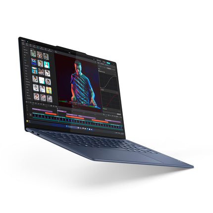 Lenovo Yoga Slim 7 Snapdragon X Elite X1E Built in-AI with Copilot+ 14"(35.5cm) 3K OLED 500Nits Touchscreen Laptop (32GB/1TB SSD/90Hz/Qualcomm NPU 45TOPS/Win11/MSO/1Yr ADP Free/Cosmic Blue/1.4Kg) 