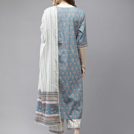 Libas Women's Cotton Kurta Sets (20128O_Multicoloured 