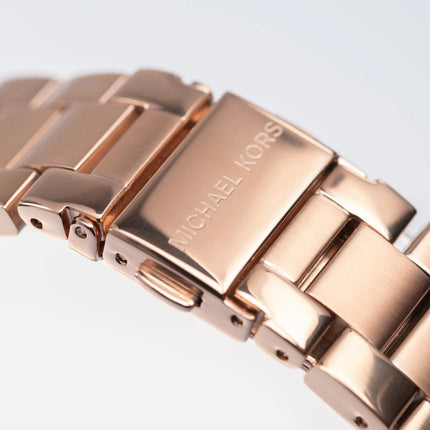 Michael Kors Stainless Steel Analog Gold Dial Women Watch-Mk6357, Rose Gold Band 