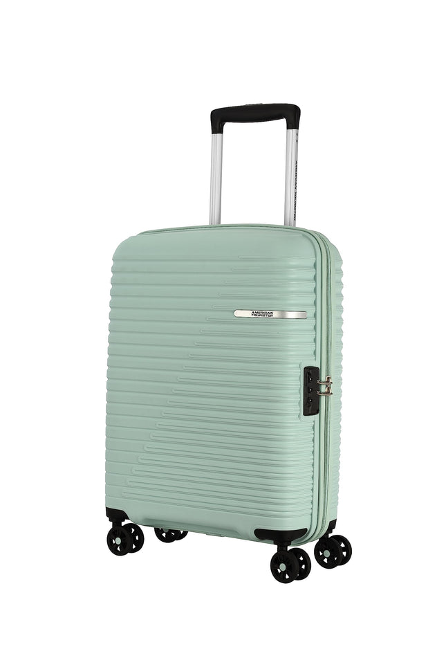 American Tourister Cabin Liftoff 55 CM Small Polypropylene (PP) Hard 8 Wheels Spinner Luggage/Suitcase/Trolley Bag for Travel (Sea Blue) 