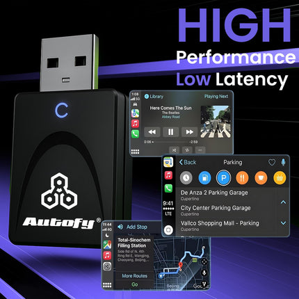 Autofy [SEP 2025 New Launch K1 Wireless Carplay Adapter & Android Auto Wireless Adapter Car Accessories Auto Reconnect Converts Wired-to-Wireless Carplay Android Auto for USB Type A &Type C 