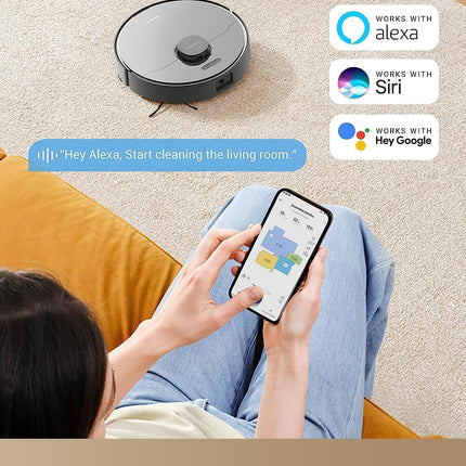 dreame D10s Plus Robot Vacuum and Mop Combo, Self-Emptying for up to 65 Days, 5,000Pa Suction Power, Advanced AI and LiDAR Navigation, 280-min Runtime, Compatible with Alexa, Ideal for Pet Hair, Black 