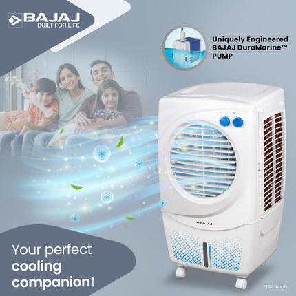 Bajaj PMH 36 Torque 36L Personal Air Cooler For Room| Duramarine Pump with 2-Yr Pump Warranty| 3-Yr Warranty (1 Yr Std + 2 Yr Extn)| TurboFan Technology| Powerful Air Throw| 3-Speed Control| Portable 