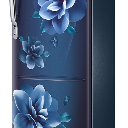 Samsung 223L 3 Star Inverter Direct-Cool Single Door Refrigerator Appliance (RR24C2823CU/NL,Camellia Blue) Base Stand Drawer 