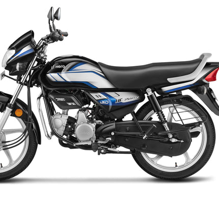 Hero HF Deluxe (i3S with Self Start) Bike Black Nexus Blue Booking for Ex-Showroom Price 