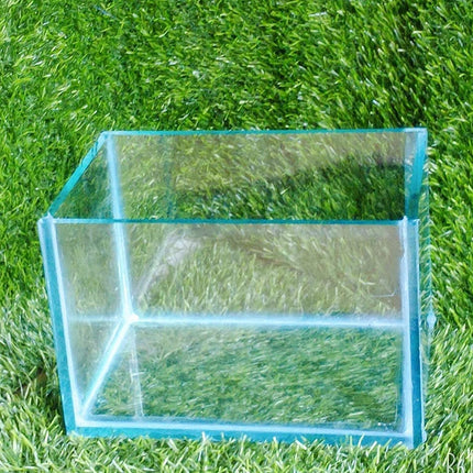 Parko Home Decoration Turtle Aquarium Tank Beautiful Fashion Clear Glass Mini Fish Tank Aqua Habitat Aquarium Tank Only Rust Resistant (Colour May Vary) (9x9x12 Inches) 15L 