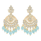 I Jewels Gold Plated Traditional Handcrafted Pearl Kundan Beaded Earrings for Women (E3020) 