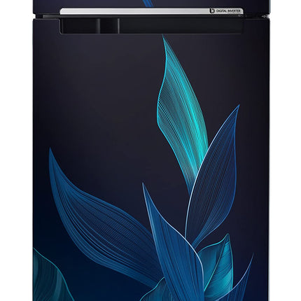 Samsung 236L 2 Star Inverter Frost-Free Double Door Refrigerator Appliance (RT28C31429U/HL,Paradise Bloom Blue), Base Stand Drawer 