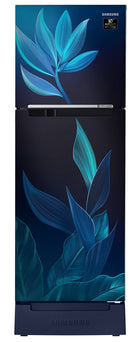 Samsung 236L 2 Star Inverter Frost-Free Double Door Refrigerator Appliance (RT28C31429U/HL,Paradise Bloom Blue), Base Stand Drawer 