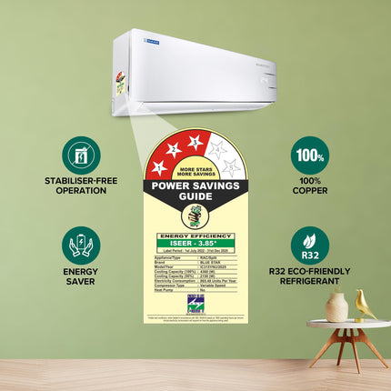 Blue Star 1.3 Ton 3 Star, 60 Months Warranty, Inverter Split AC (Copper,Convertible 5 in 1 Cooling, Auto Defrost, Multi Sensors, Dust Filters, Blue Fins, IC315YNU,White) 