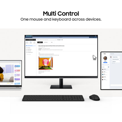 Samsung 32-Inch(80cm) M5 FHD Smart Monitor, Mouse & Keyboard Control, OTT Apps, IoT Hub, Office 365, Workout Tracker, Multiple Ports, Speakers, Remote, Bluetooth (LS32DM500EWXXL, Black) 