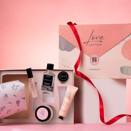 Kimirica Bath & body Gift Set Love Letter Gift Box For Women's & Girl's|Perfect Self Care Gift Set's For Anniversary, Birthday |Pack of 6 