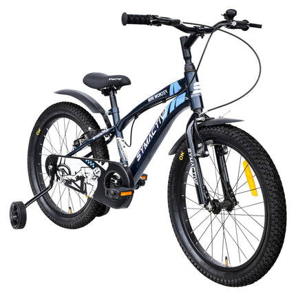 Amazon Brand - Symactive Mini Wonder, 20T Single Speed Kids Cycle/Bicycle/Bike, V-Brakes, Rigid Suspension, Alloy Steel Frame Size: 11.5 inch, Age: 5-12 Yr, Steel Rim (Dark Blue, Unisex) 