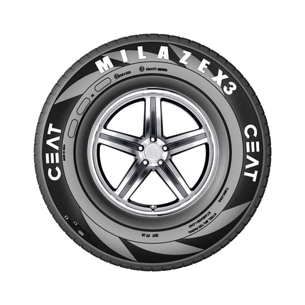 Ceat 155/80R13 MILAZE X3 Tubeless Tyre with add-on Home Fitment option. 