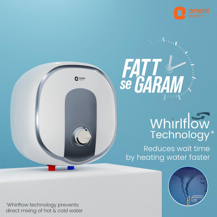 Orient Electric AQUATOR+ | 25L Storage water heater| 5 Ultra-diamond Glassline coated tank | Suitable for high-rise buildings | 7 year tank warranty | Free Installation and Connecting Pipes 