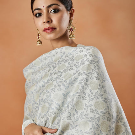 Pashmoda Women Gulnari Kaani Wool Blend Stole (Size : 71X203 CM)