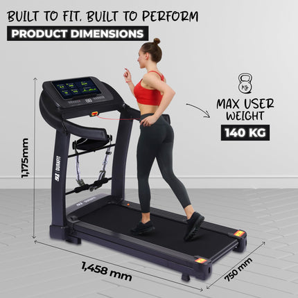 91-Durafit Sprint Pro Multifunction 5 HP Peak BLDC Motorized | 25 Level Auto Incline |16 Km/Hr Max Speed | 140 Kg User Weight | Free (DIY) Installation Assistance 