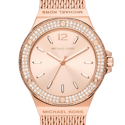 Michael Kors Stainless Steel Lennox Analog Rose Gold Dial Women Watch-Mk7336, Rose Gold Band 