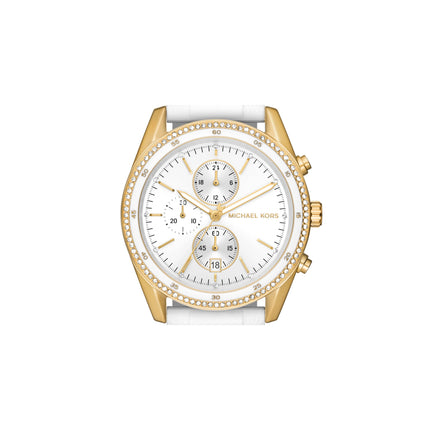 Michael Kors Silicone Analog White Dial Women's Watch-Mk7484, Band Color-White 