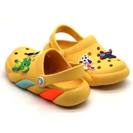 SVAAR Slingback Clog Shoes for Boys & Girls || Indoor & Outdoor Sandals Clogs for Kids with 4 Cartoon Charm 
