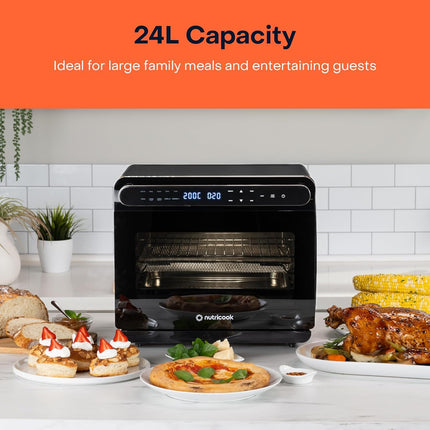 Nutricook Steami, Steam + Air Fryer Oven, 11-in-1 Functions, 24L Capacity, Steam + Convection, Real Steam Technology, 1600 watts, Black 