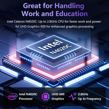FOLINHAM 14.1 Inch Laptop PC, 8GB RAM 512GB SSD Windows 11 Pro Notebook Computer, FHD 1920x1080 Display, Celeron Processor Up to 2.8GHz, USB 3.0, Type-C, Mini-HDMI, 2.4/5G WiFi, BT4.2, 7.6V/5000mAh 