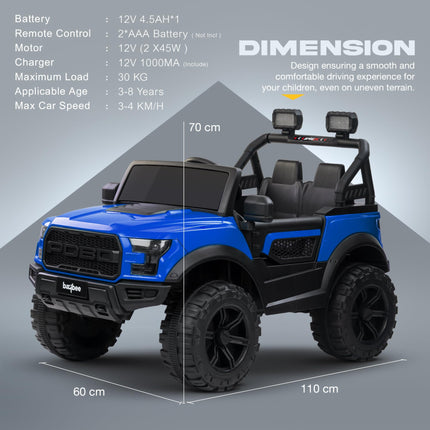 Baybee Bronco Battery Operated Jeep for Kids, Ride on Toy Kids Car with RGB Windshield Light & Music | Electric Jeep Battery Car | Baby Big Car for Kids to Drive 3 to 8 Years Boys Girls (Blue) 