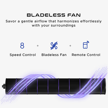 KARBAN Airzone Lite 3-In-1 Bladeless Ceiling Fan with Air Purifier & Light for Home & Office | CFD Technology Handcrafted Wooden Versatile Air Circulator Or Tower Fan (Brown, Natural LED Light) 