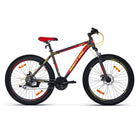 NINETY ONE Limited Edition Manchester 27.5T 21 Speed Shimano ACERA Gears Alloy Bike with Dual Disc Brake Hybrid Bike (Black and Red, 12+ Years, 27.5 x 2.2, 18.5 Inches Frame) for Men 