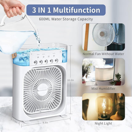 ANANTFEX Mini cooler for room cooling mini cooler ac portable air conditioners for Home Office Artic Cooler 3 In 1 Conditioner Humidifier Purifier 