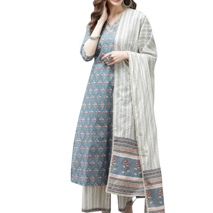 Libas Women's Cotton Kurta Sets (20128O_Multicoloured 