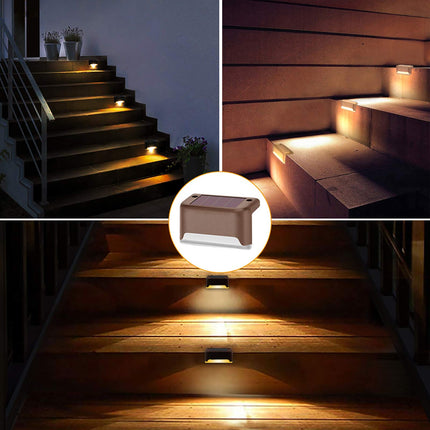 CaiFang Solar Deck Lights Outdoor, 16 PCS Solar Step LED Waterproof Lighting for Outdoor Deck, Patio, Driveway (Warm White) 