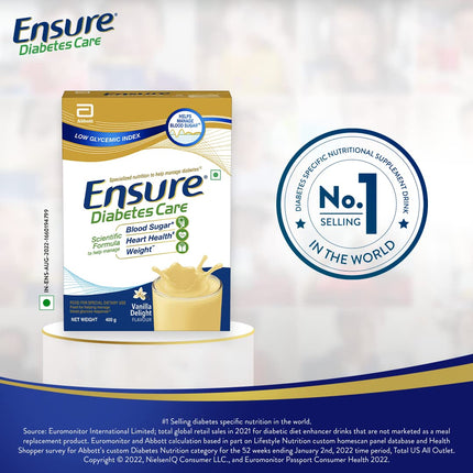 Ensure Complete & Balanced Nutrition Drink For Adults 2kg, Vanilla Flavour & Ensure Diabetes Care Nutrition to Help Control Blood Sugar Levels- Vanilla 400g Box 