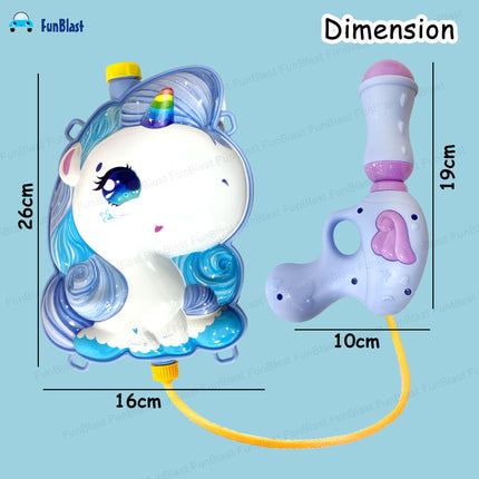 FunBlast Holi Pichkari Water Gun for Kids Boy Girl – Unicorn Theme Water Gun, Powerful High Pressure Tank Spray, Pichkari for Holi Back Holding Tank and Water Gun Kids (1.8 Liter) 