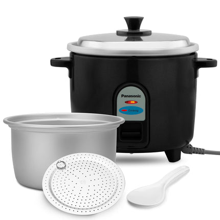 Panasonic Electric Automatic Cooker With Auto Switch Off| SR-WA10 (E) | 450 Watts | Capacity 1.0 Litre With 600 Grams Raw Rice Cooking |Colour Black 