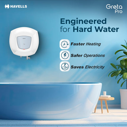 Havells All New Greta Pro 10L 5 Star Storage Water Heater (Geyser) | Faster Heating | Safe to use | Saves electricity |Engineered for Hard Water | Feroglas Coated Anti Rust Tank | Made in India 
