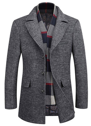 Wulful Mens Wool Blend Winter Coat Slim Fit Short Trench Coat Black 02 Medium