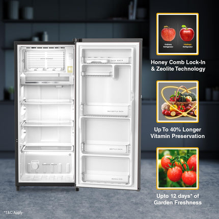 Whirlpool 192 L 3 Star Vitamagic PRO Frost Free Direct-Cool Single Door Refrigerator (215 VITAMAGIC PRO PRM 3S MAGNUM STEEL-Z Fridge, Silver, Auto Defrost Technology, 2024 Model) 