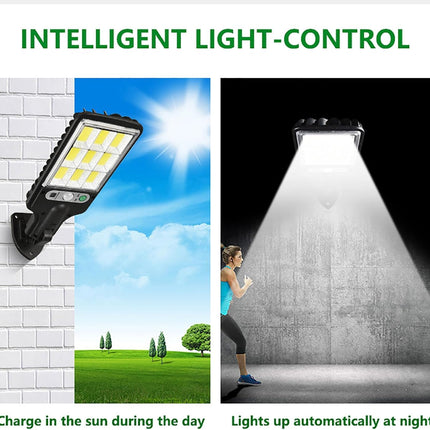 BLACKCROWN 180W Led Solar Street Light Outdoor,10000LM IP65 Waterproof Solar Security Flood Lights Outdoor Motion Sensor, Wired Security Solar Powered Flood Lights for Indoor, Outside, Yard, Garden 