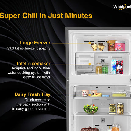Whirlpool 431 L 2 Star IntelliFresh Convertible Inverter Frost Free Double Door Refrigerator (IF INV CNV 480 ALPHA STEEL-Z, 2S, 2023 Model) 