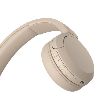 Sony WH-CH520 Wireless Bluetooth Headphones with Mic, Up to 50Hrs Battery-Beige 