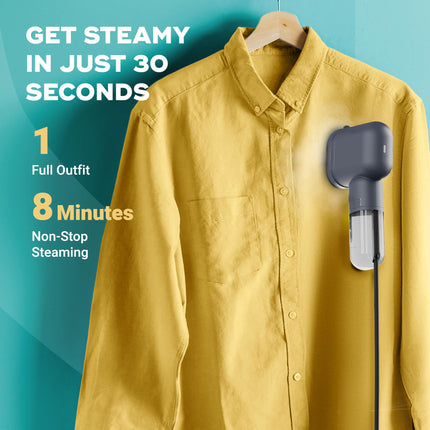 NUUK STROM GO Super Compact and Lightweight Travel Garment Steamer For Clothes | FREE Heat Resistant Travel Pouch | Vertical & Horizontal Steaming | 20g/min Steam | 30 Sec Heat Up | 100ml Water Tank 