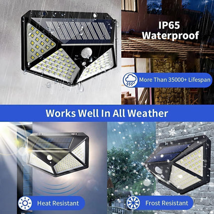BELIONERA Garden Wall Fence Farmhouse Waterproof Automatic On/100LED Solar Light Motion Sensor Smart LED Solar Lights for Outdoor,Yard,Patio (ABS) 