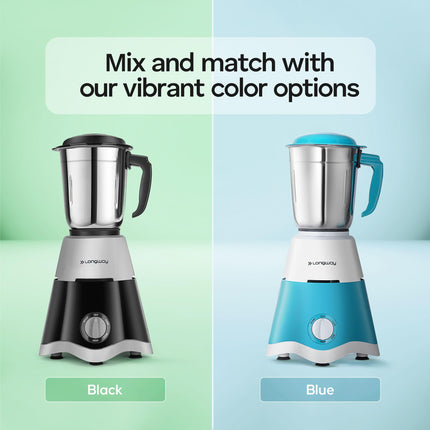 Longway Super Dlx 750 Watt Juicer Mixer Grinder with 4 Jars for Grinding, Mixing, Juicing with Powerful Motor | 2 Year Warranty | (Black & Gray, 4 Jars) 