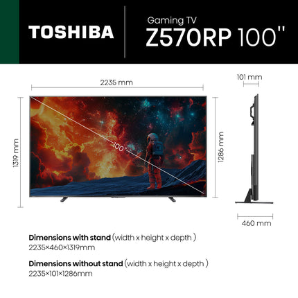 TOSHIBA 254 cm (100 inches) Z570RP Series 4K Ultra HD Smart QLED TV 100Z570RP 