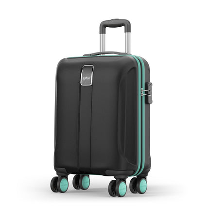 Safari Thorium Neo 8 Wheels 55 Cm Small Cabin Trolley Bag Hard Case Polycarbonate 360 Degree Wheeling System Luggage, Trolley Bags for Travel, Suitcase for Travel, Black 