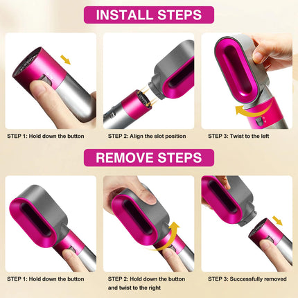 Pre-Styling Dryer Attachment Nozzle Replacement for Dyson Airwrap Rotating Curling Barrels Hair Styler Accessories 