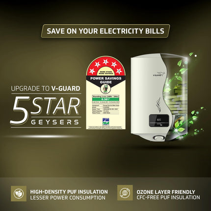 V-Guard Divino DG Geyser 15 Litre Water Heater with Digital Display | Suitable for Hard Water | BEE 5 Star Rating | Advanced 4 layered Safety | 5 Year Inner Tank Warranty by V-Guard 