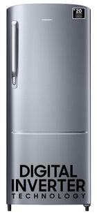 Samsung 183 L, 3 Star, Digital Inverter, Direct-Cool Single Door Refrigerator (RR20C1723S8/HL, Silver, Elegant Inox) 